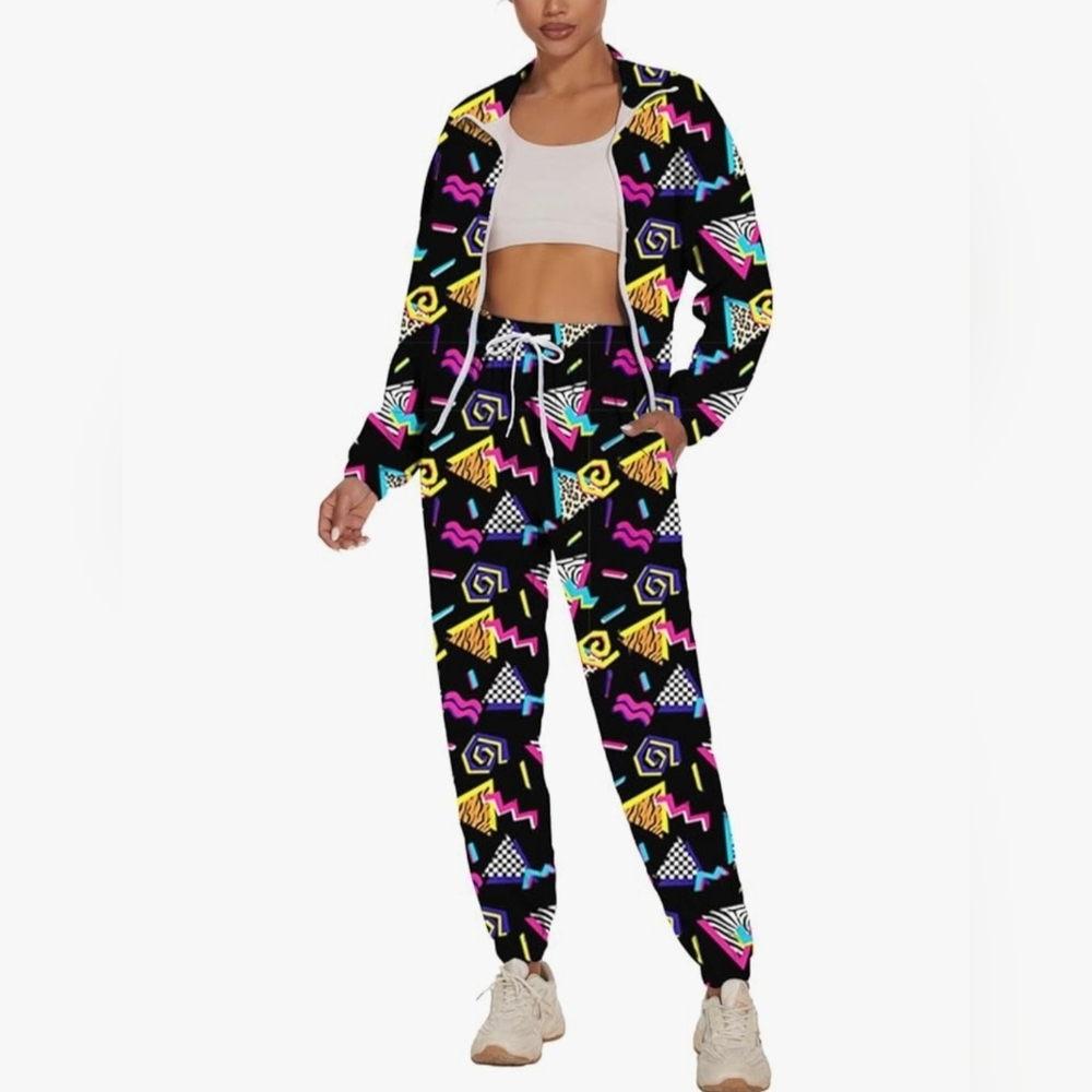 UOUA Women's Size Small 80's Style Track Suit